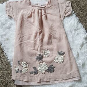 Charabia Pink Floral Embroidered Dress Size 8A